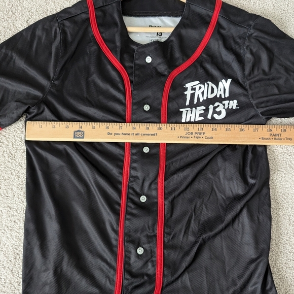 Hybrid Apparel Jason Voorhees Baseball Jersey Small Black Friday The 13th Print - Picture 7 of 8